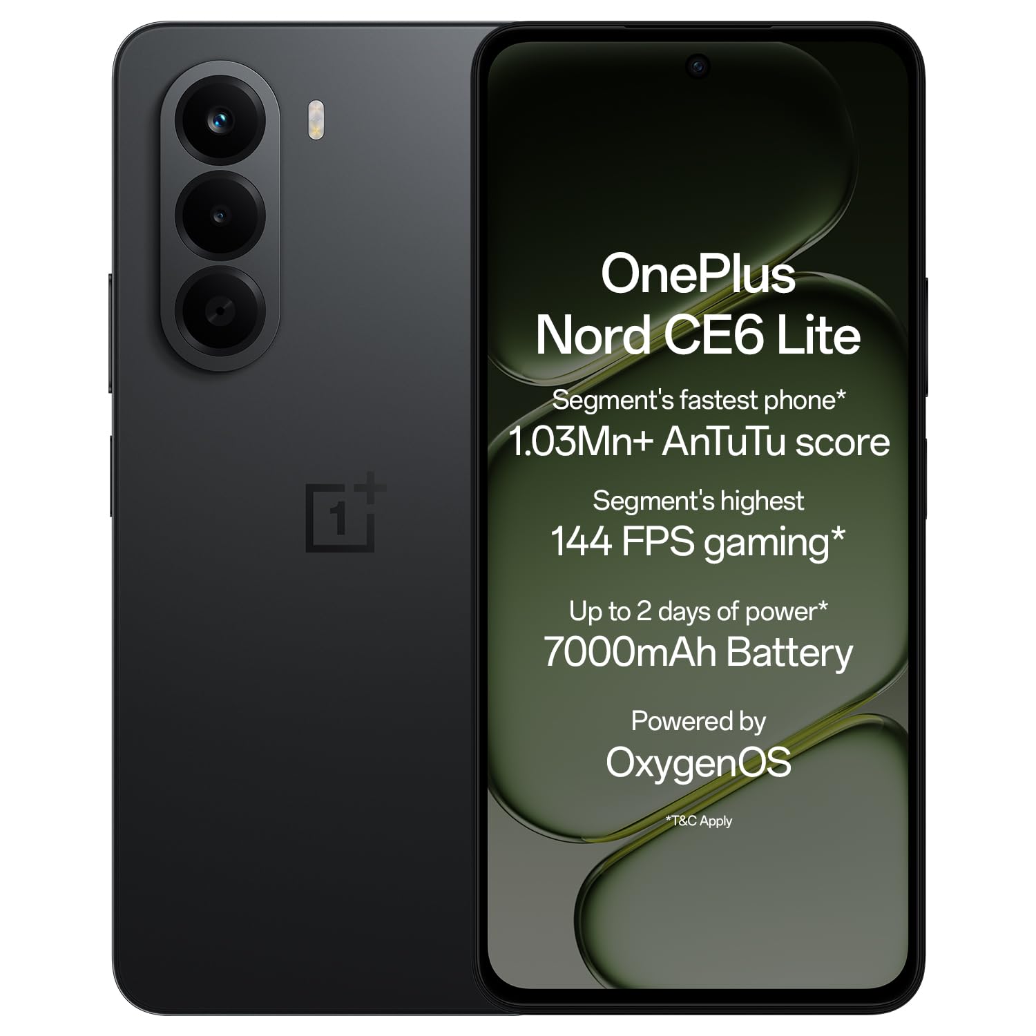 OnePlus Nord CE6 Lite | 6GB+128GB | Hyper Black | Segment's Fastest Dimensity 7400 Apex Processor | 7000mAh Battery | Segment's Highest 144Hz Refresh ...