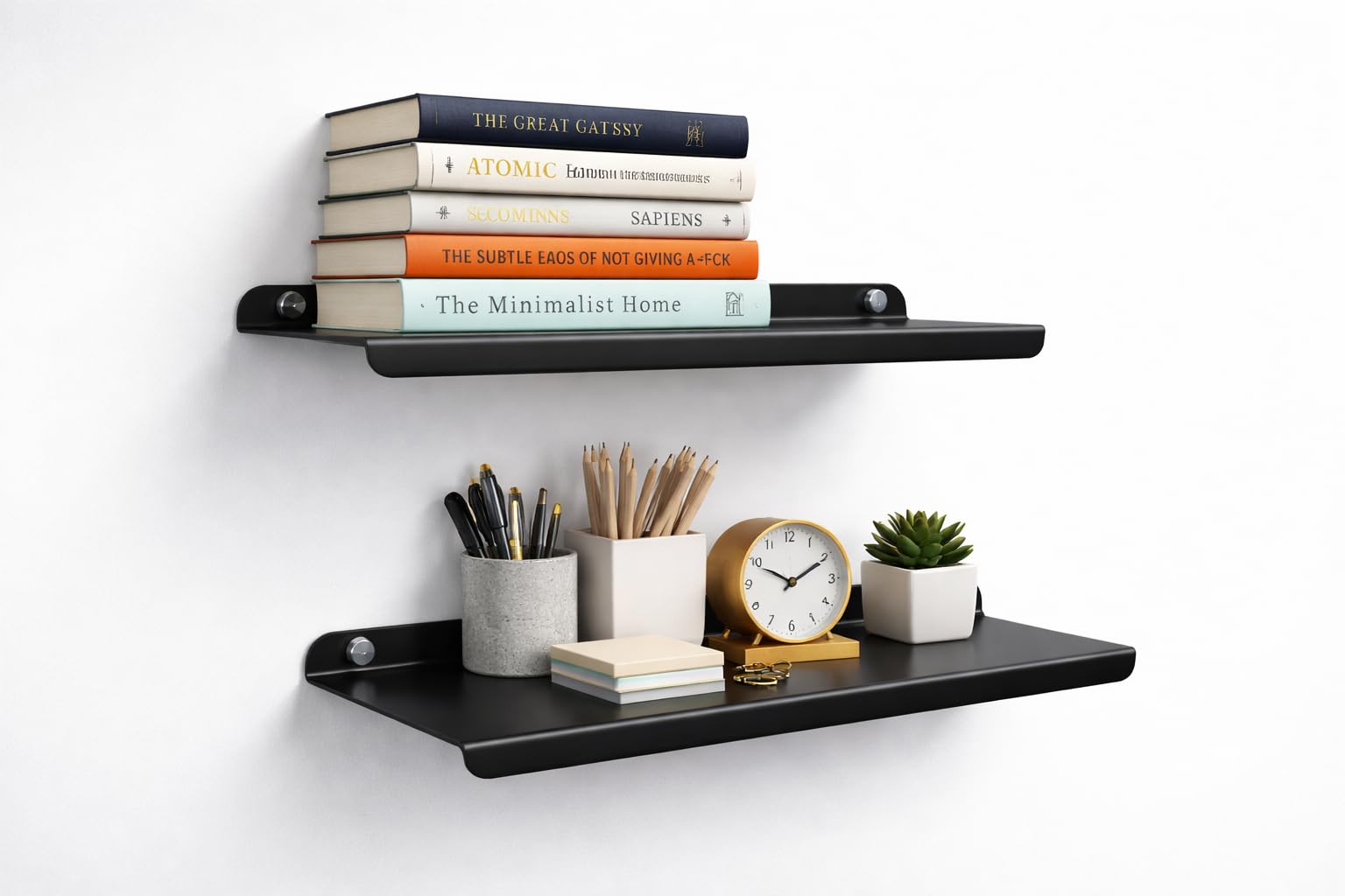 OrganizeMee Metal Small Wall Mounted Shelves,Bluetooth Speaker,Wi-Fi Camera Stand Corner Floating Shelf for Living Room & Bedroom,Home Decor Items Plant Pot mounting Racks, Speaker Stand(Black)