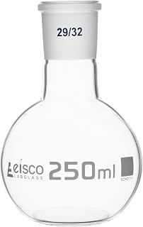EISCO Florence Boiling Flask, 250ml - 29/32 Joint, Interchangeable - Borosilicate Glass - Flat Bottom, Short Neck