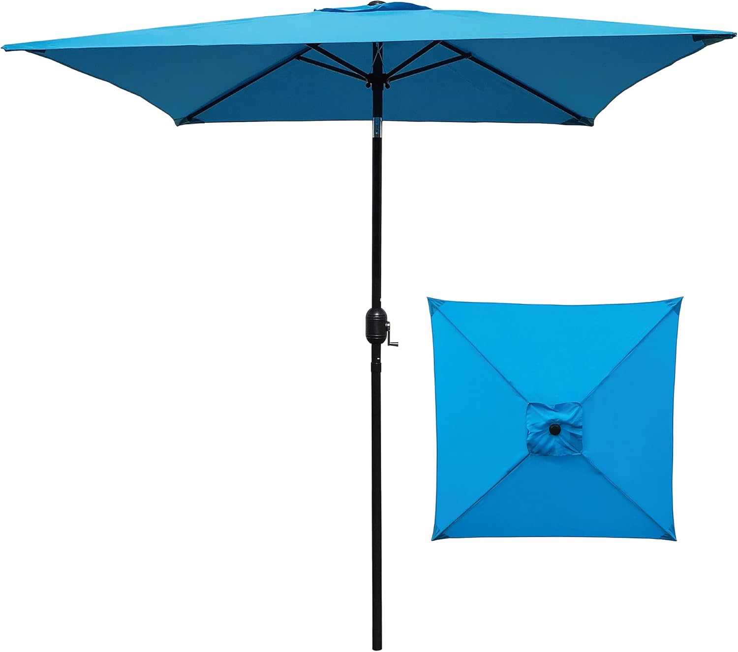 ABBLE Outdoor Patio Umbrella 6.5 Ft Square with Tilt and Crank, Weather Resistant