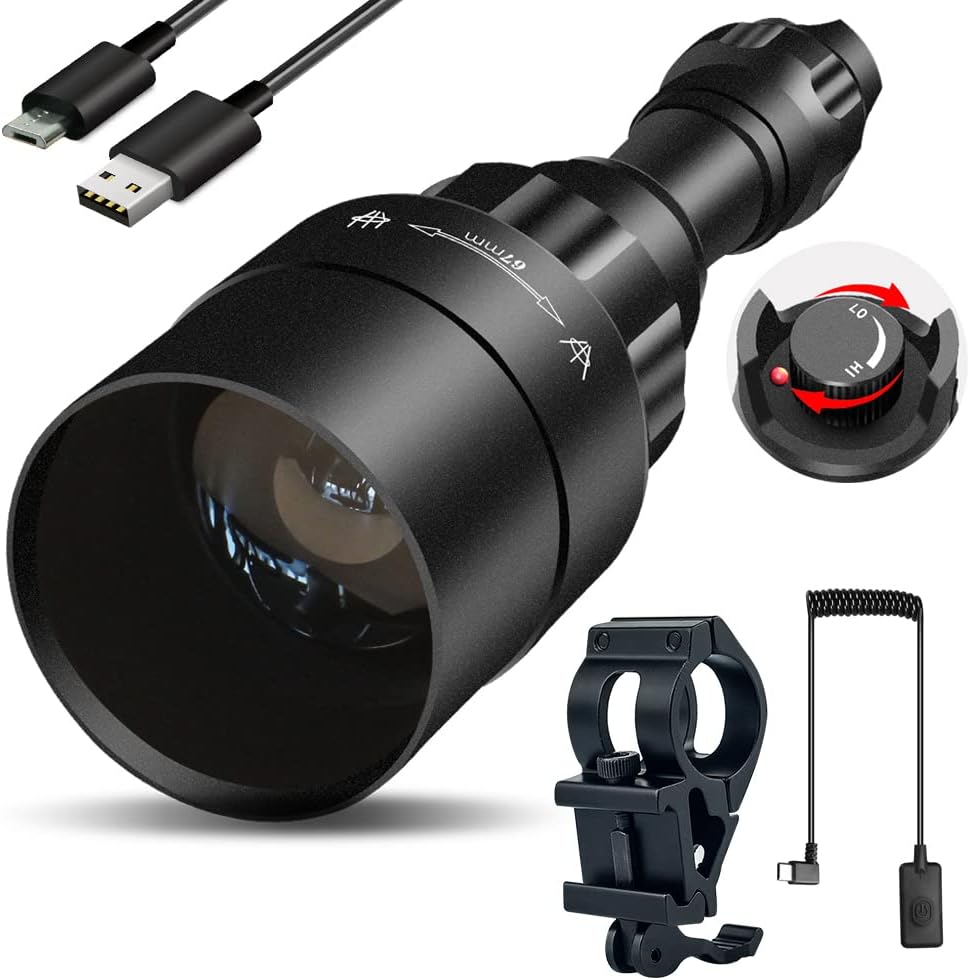 UniqueFire 1605 940nm IR Illuminator Flashlight Lights for Night Vision Zooma...
