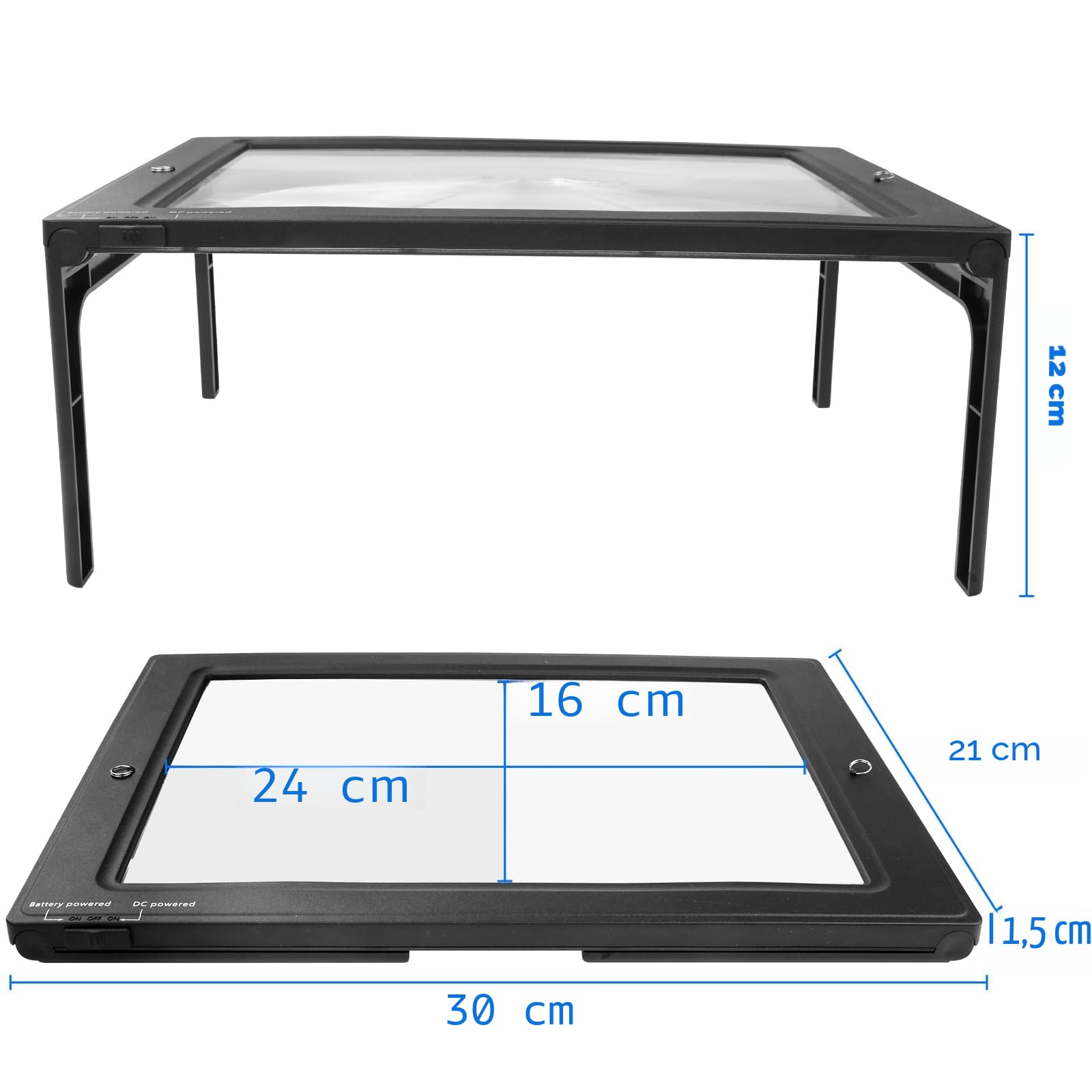 Améliorer la Loupe de Lecture 5X avec 50 Lumineuse LED et Support Pliant Mains Libres, Loupe Eclairante pour Les Personnes âgées, Les Livres, Les Bijoux, Le Travail, la Couture, la Mauvaise Vue