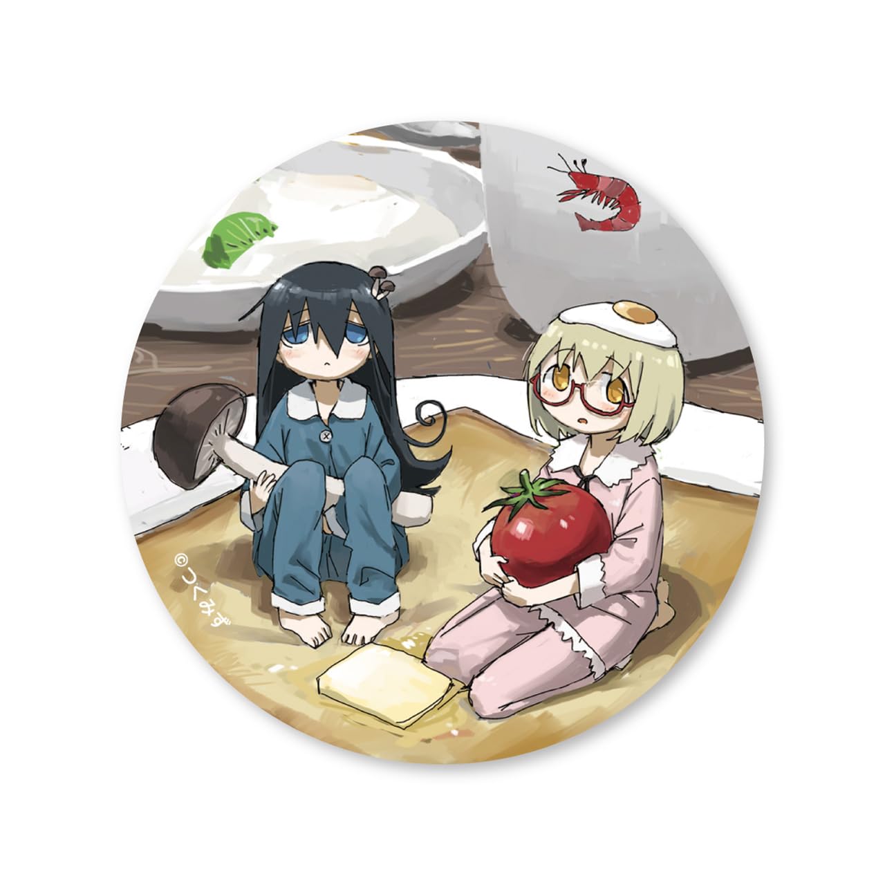 Amazon.co.jp: シメジ シミュレーション カラーイラスト缶バッジ