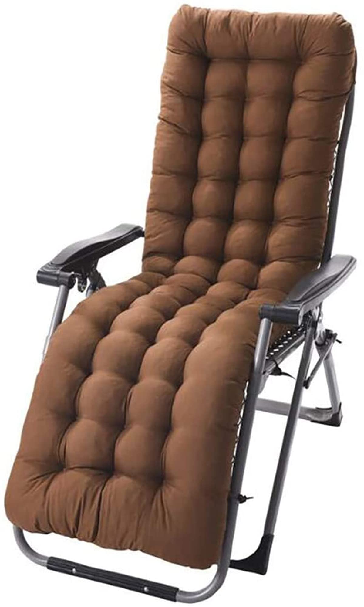 Wangle Sun Lounger Cushion High Back Cushion Thick Rocking Chair Cushion Pads Replacement Sunbed Cushion Pad Garden Patio Lounge Cushion Outdoor Reclining Cushion,Brown