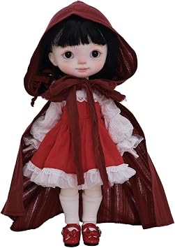 Oueneifs Gogobjd 1/6 Bjd Doll Big Head with Small Dimple Retro Cute Fullset 28cm Resin Toy for 15+ Year Old