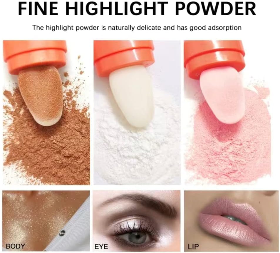 Miniatura 3 de RPK Polvo De Hadas Fairy Dust Shimmer Highlight Glitter Wand con aplicador de esponja integrado (1 - Blanco)