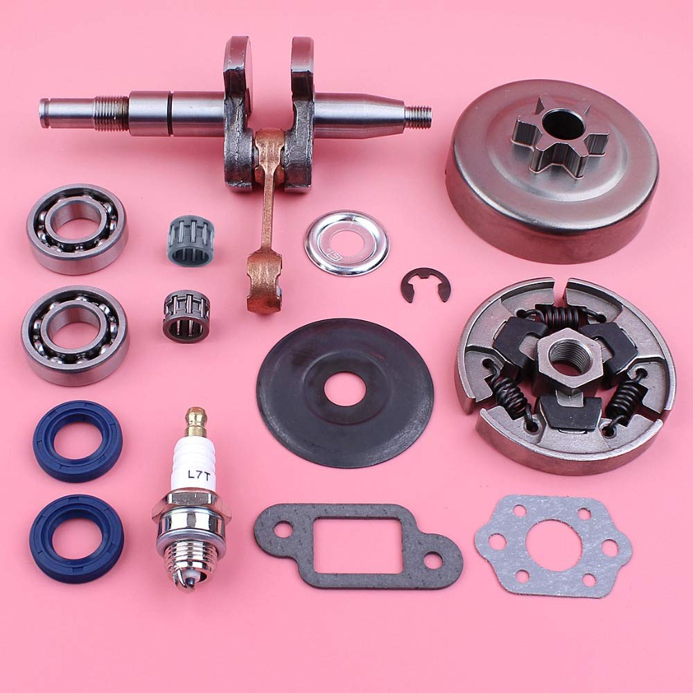 HAOHAO Montaje del Tambor de Embrague del cigüeñal Cigüeñal Compatible with Stihl MS180 018 MS 180 Que Contiene el petróleo Arandela de Sellado de Juntas de la Motosierra Repuesto
