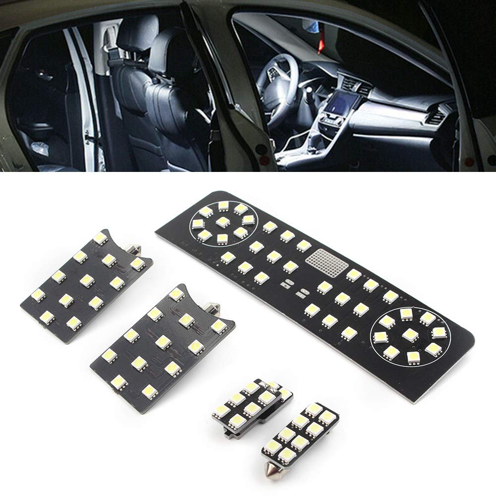 Cninba13 Car 5 Pieces LED Interior Doom Map Reading Light Panel Kit for VW for TIGUAN 2009-UP Without Sunroof