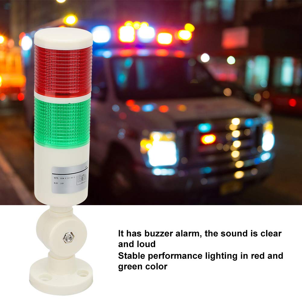 Red Green CNC Machine Indicator Alarm Light with Buzzer for 24V, Brand New. Suitable for Machine Tools, Mechanical Equipment, Stable Performance