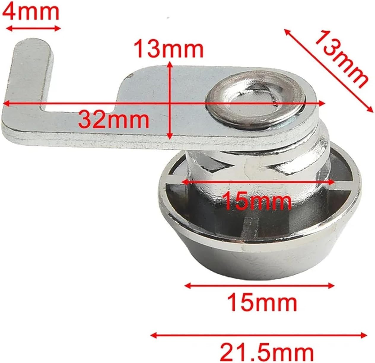 Drawer Lock +Keys Zinc Alloy 32 * 21.5mm Locker Metal with Quick Clip 1Pcs