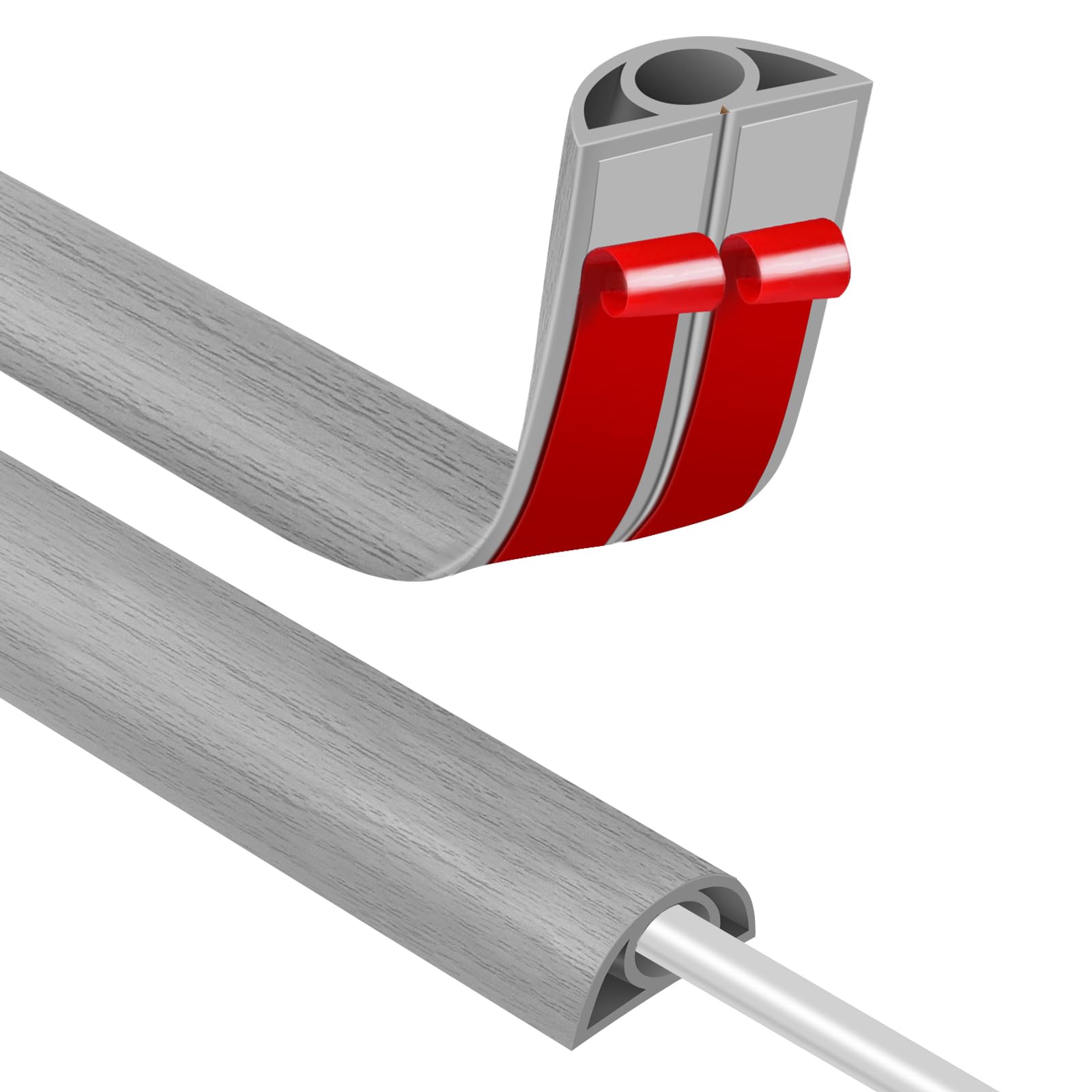 Canaletas para Cables Adhesivas, Madera Pasacables Suelo Goma, Canaleta Cables, para Uso en Oficinas, Escuela, Almacén, Conciertos, Etc, para Proteger Los Cables Evitar Riesgos deTropiezo — view 58