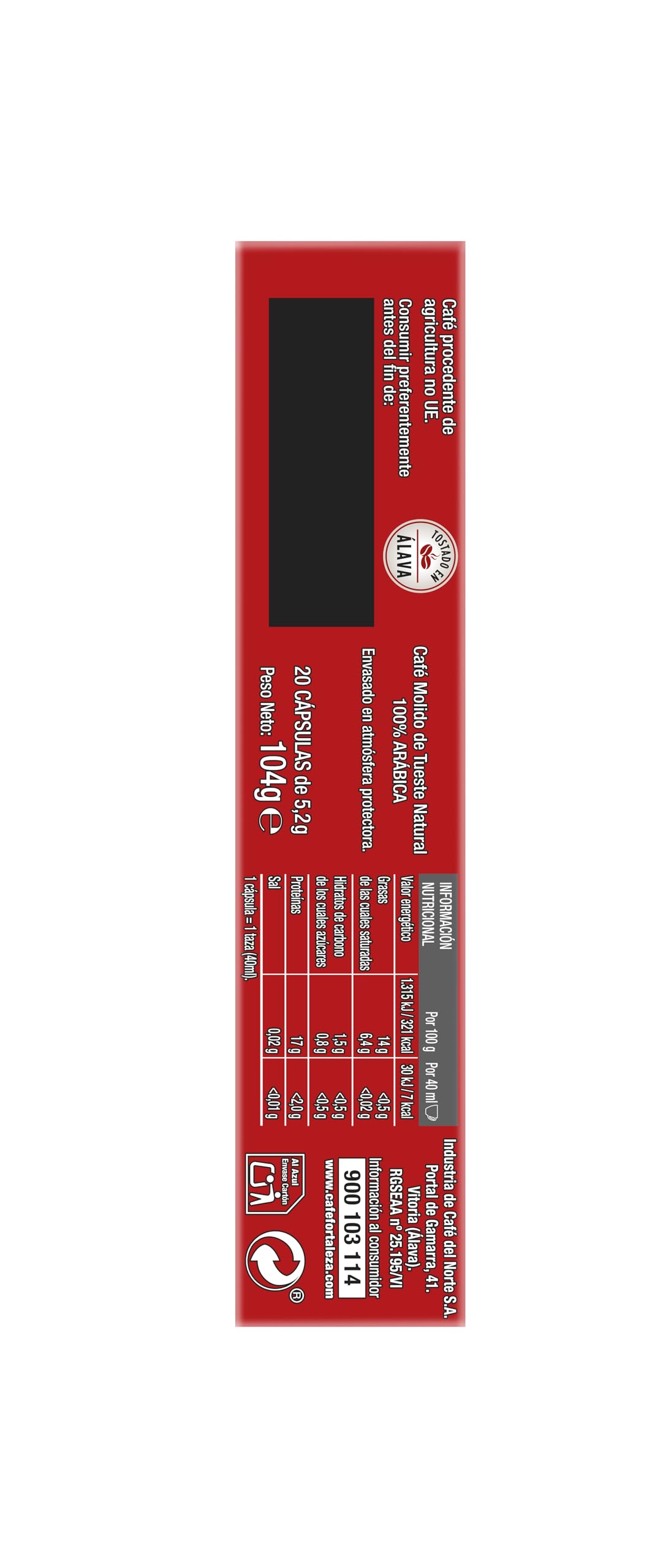Café Fortaleza Platinium - Cápsulas de Café Natural compatibles con Nespresso, Pack 8x20 - Total 160 uds