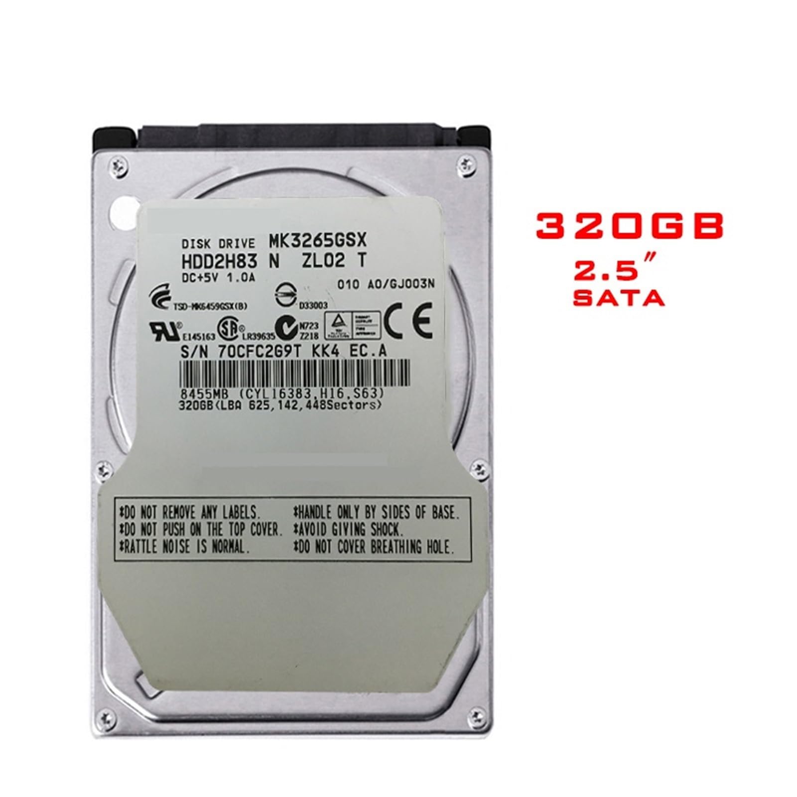 1 x 320 GB 2,5-calowy notebook SATA2 wewnętrzny 120G 160G 250G 500G 1T 2T HDD dysk twardy 5400-7200 obr./min wewnętrzny dysk twardy (500 GB)