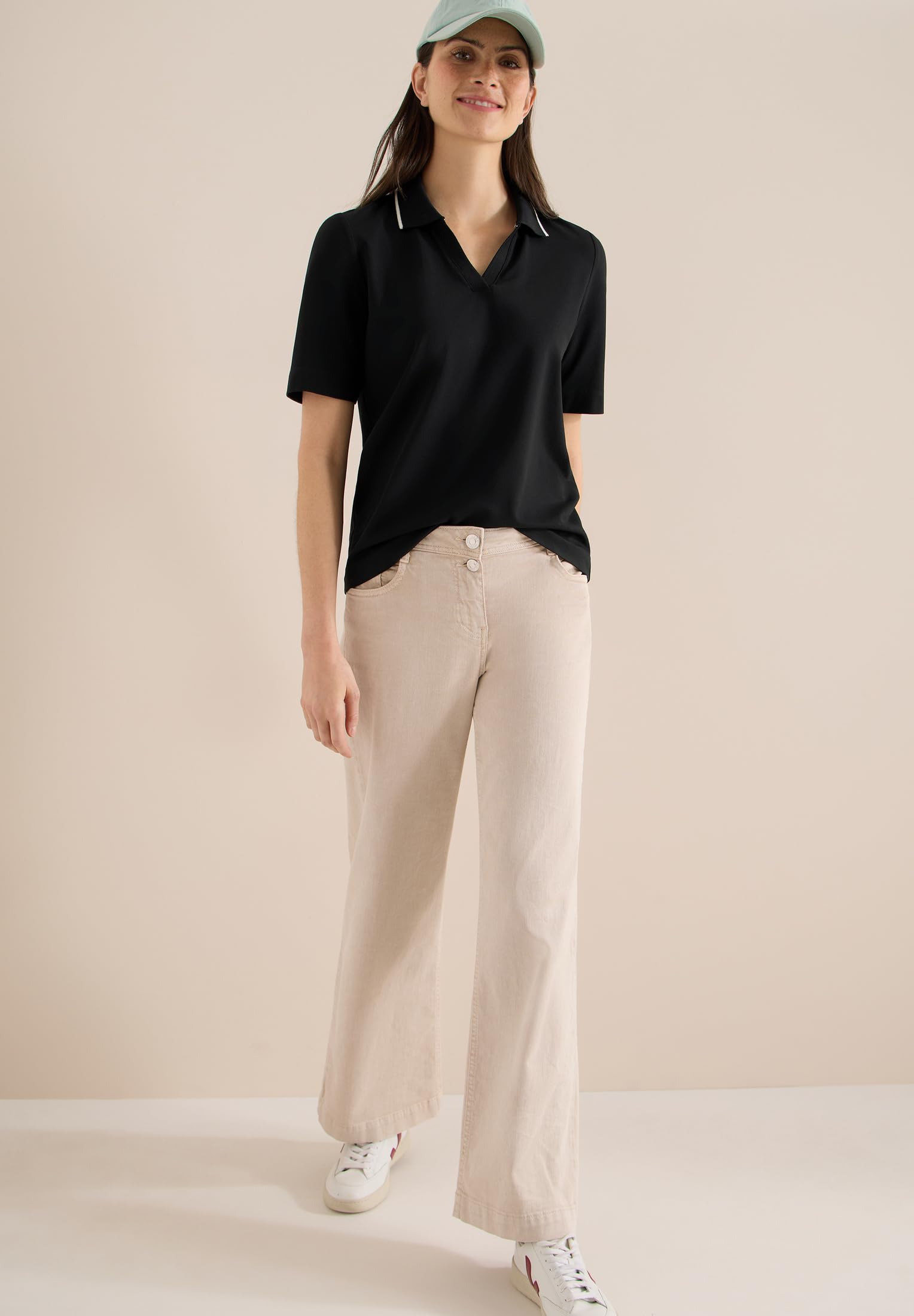 Cecil Kurzarm Poloshirt aus Piqué Ware