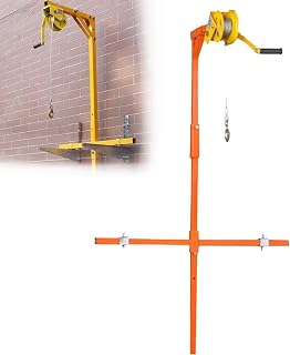 Removable Crane for Air Conditioner Installation – Easy Lift & Support Tool Self-Locking Manual Winch 400lbs Capacity 30m Reach (3 Horses 15)