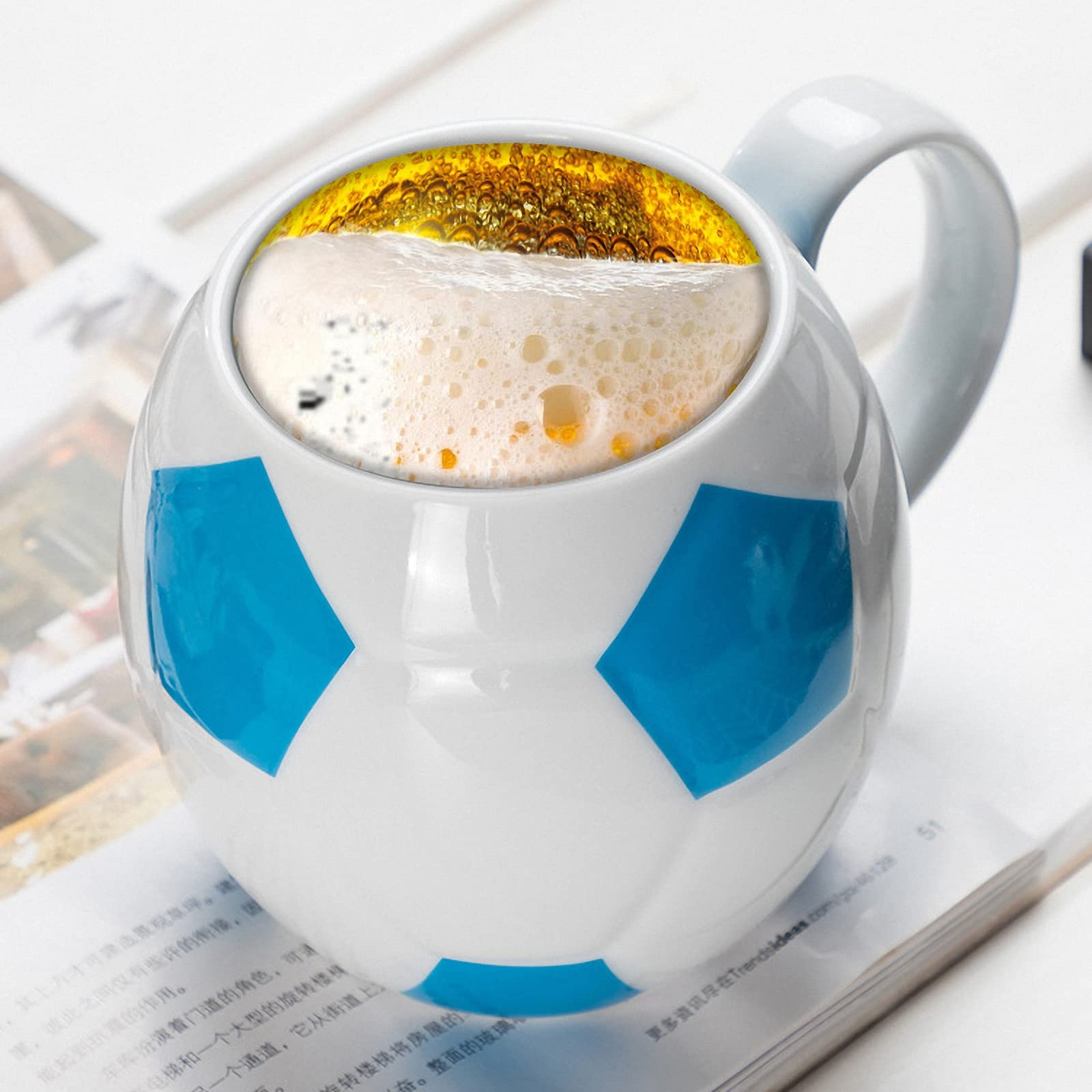 Tazza Acqua da Calcio in Ceramica con Manico, Tazza di Birra Personalizzata per Tifosi di Calcio, Tazza per Bevande da Ufficio/casa, Regalo per Amici, Famiglia e Bambini