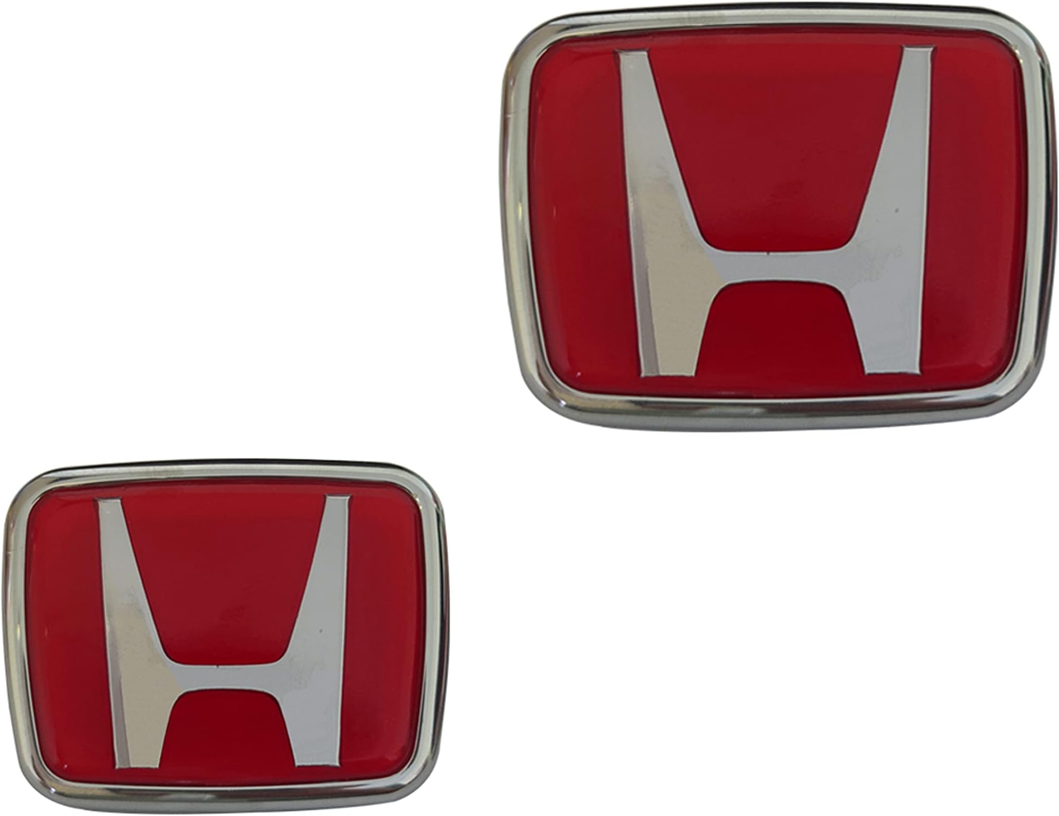 J-D-M 2pcs Front Rear Replacement Car Emblem Badge Red RSX Type-R