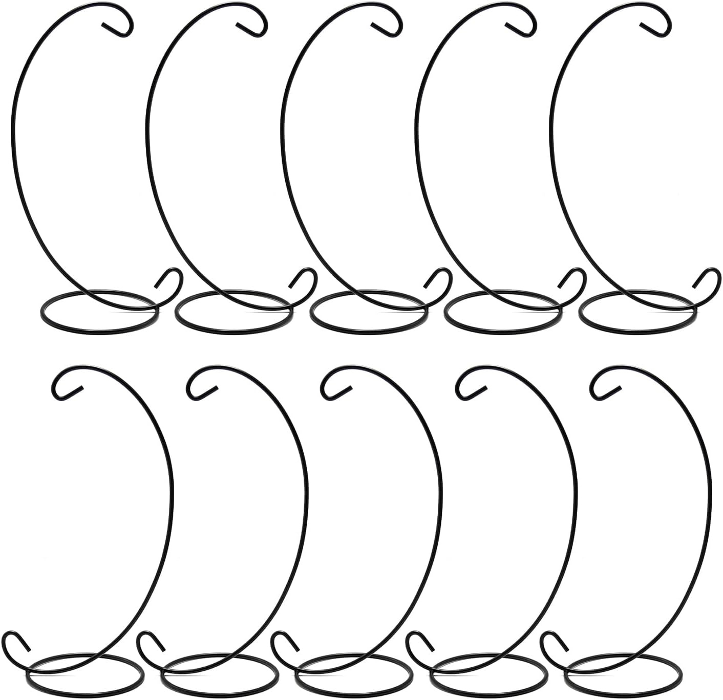 MDEOOSKY 10 Pack Ornament Hanger Display Stand, for Hanging Glass Globe Air Plant Terrarium for Home Wedding Decoration Christmas Decoration Halloween Decor Hanging Hook 3.93'' X 9'' (Black,S)