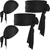 Vicenpal 4 Pcs Pirate Accessories Pirate Bandana and Sash Belt Head Scarf Headband Party Favor for Men Women