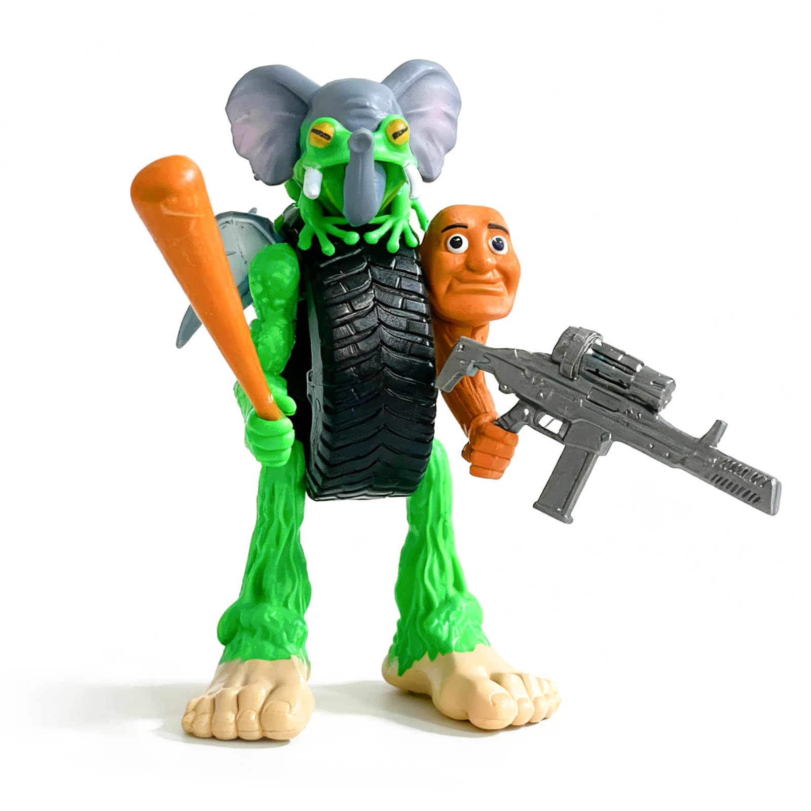 1PCS Creative for Italian Brainrot Action Figures for Kids, Adults, Boys and Girls, 16CM Tralalero Tralala-Inspired Desk Toys Funny Elephant Frog Fusion Action Figures for Fans, Friends, Colleagues