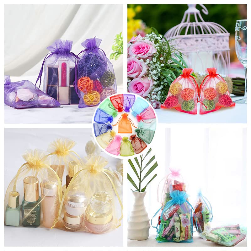 Sachets Organza Mariage Sachets Organza 40 Pièces - 10x12cm Et 13x18cm - Cordon Serrage - Mariage Et Cadeaux Emballage Cadeau Festif