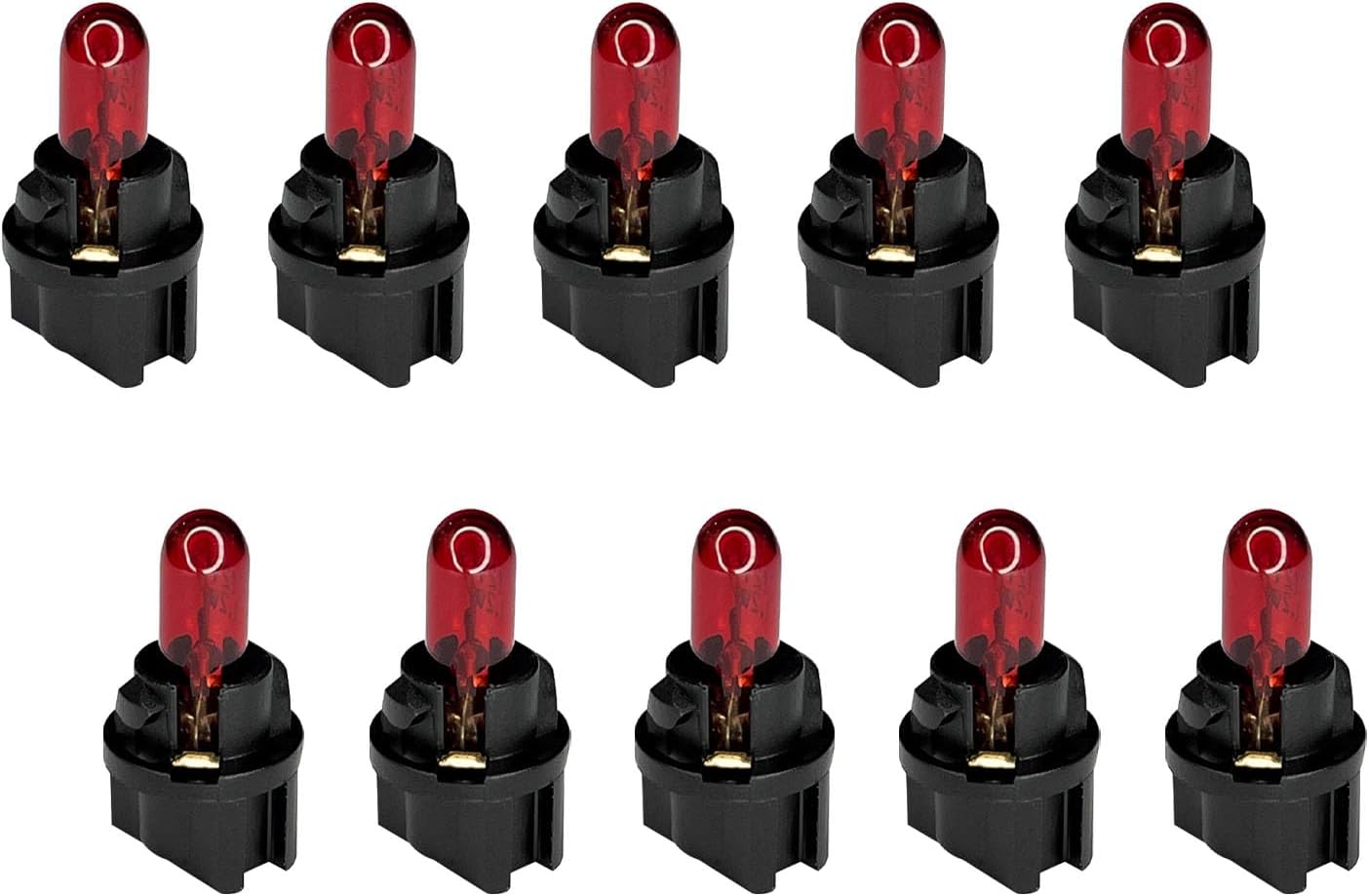 20PCS Instrument Cluster Bulbs T5 17 57 86 Dash Light Bulbs Gauge Cluster Lights T5 Bulb Sockets 12V Halogen Instrument Panel Gauges Lights for Interior Speedometer, Tachometer, Dashboard(Red)