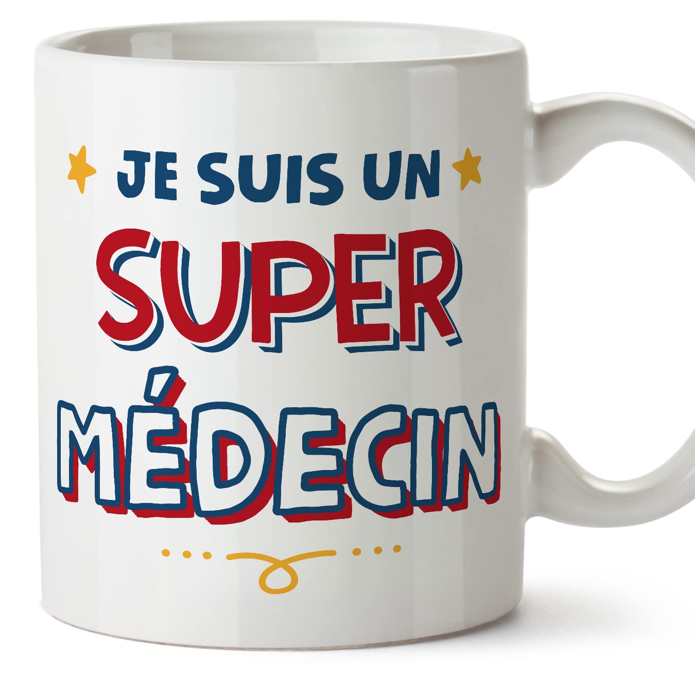 MUGFFINS Doctor Man Mug - in French - Je Suis Super - Funny Gift for Colleagues - Ceramic 11oz Mug — image 1