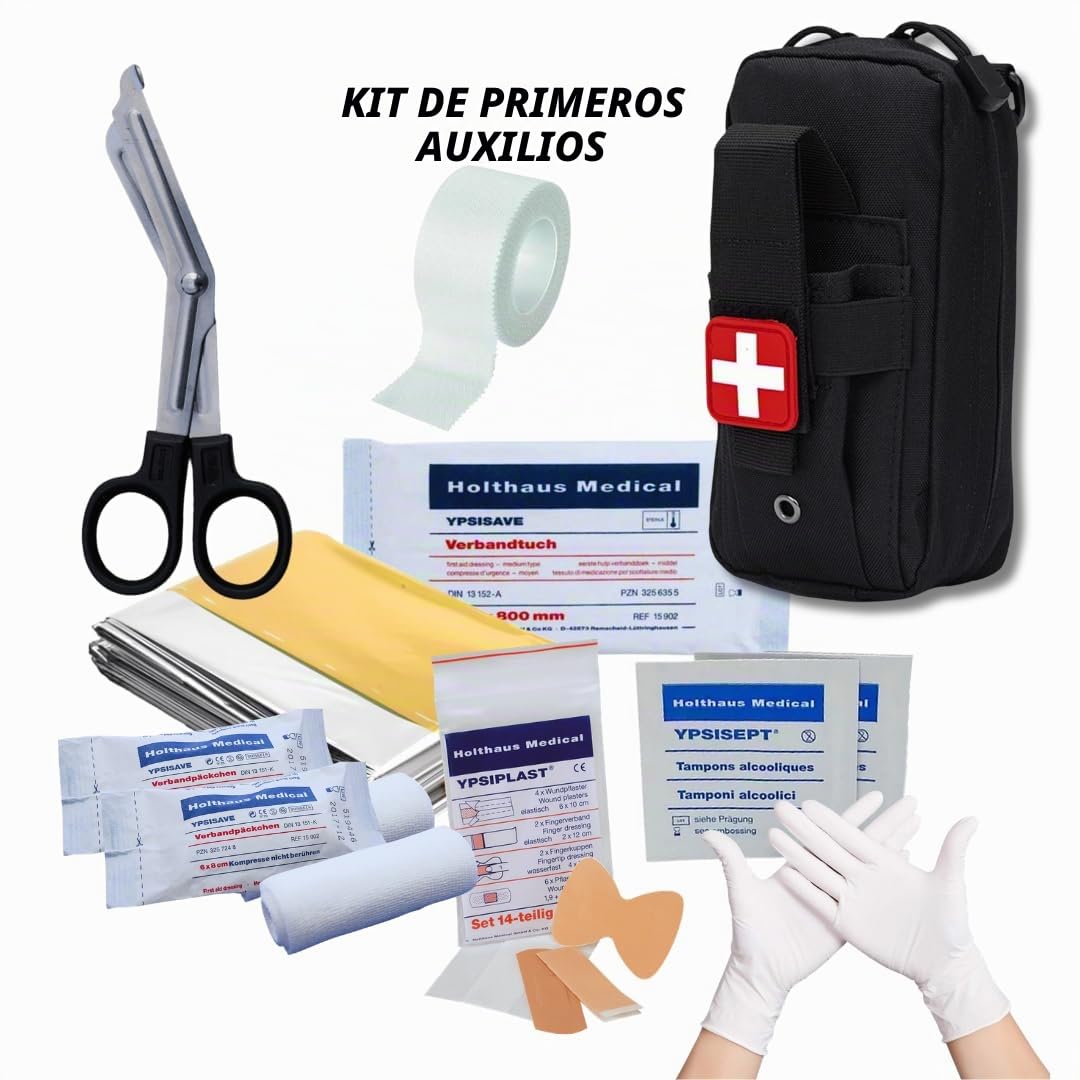 Mochila de escape, Pack Supervivencia, Equipo de Emergencia, Juego con Mochila Táctica de 70 Litros, Tienda de Campaña, Saco de Dormir, Kit de Primeros Auxilios, Utensilios de Cocina de Camping