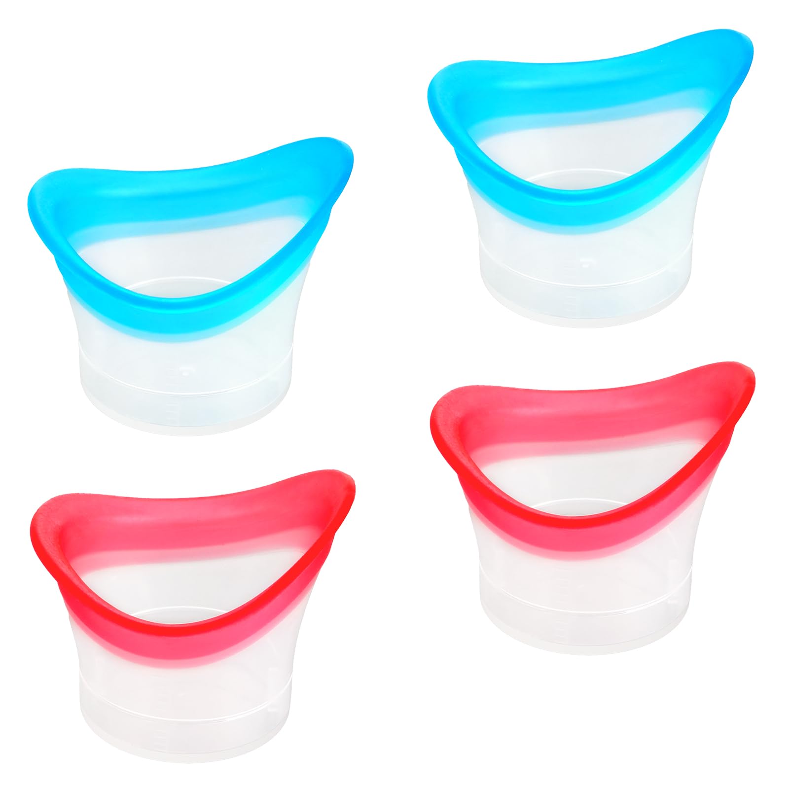 4 Pezzi 10ml Silicone Occhio Tazza Risciacquare Bagno Morbido Ricaricabile Vasca Da Bagno Portatile Strumento di Pulizia Occhi Calma Stanco, Rosa