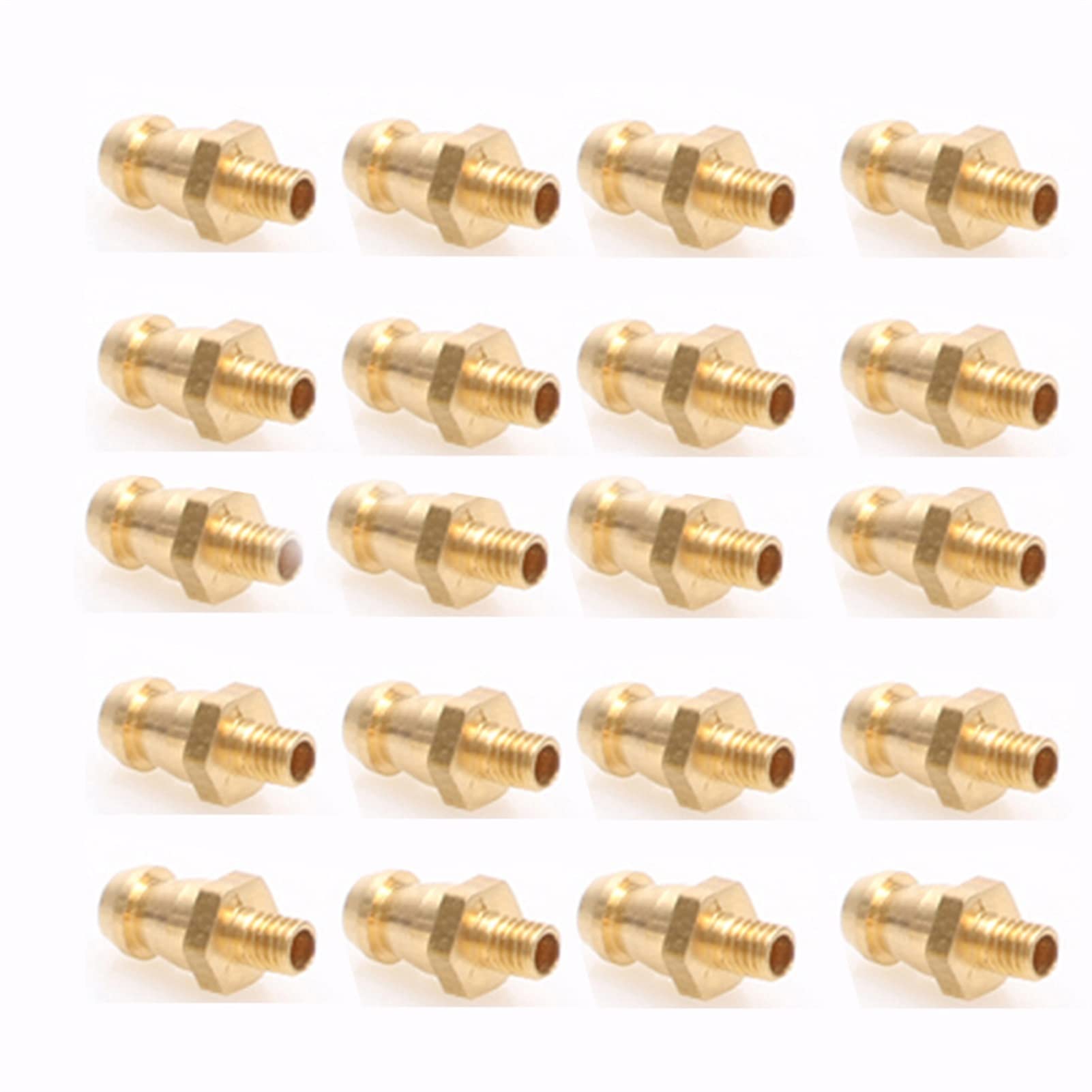 DingMotuo 20PCS Metal Water Cooling Nozzles M3 M4 M5 M6 Thread Faucet Brass Fuel Nipples Connector for RC Gasoline Boat Parts (Size : M3)
