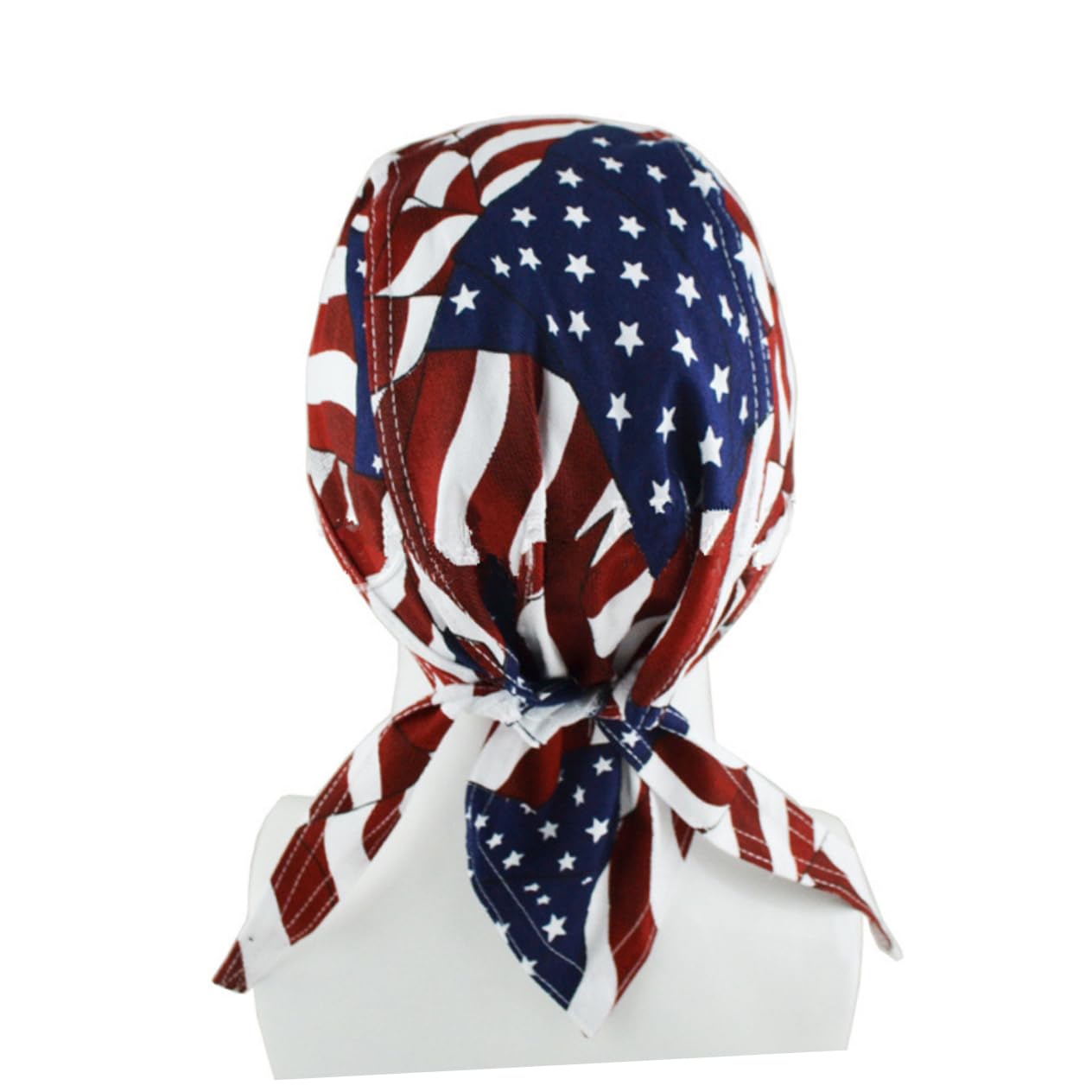 Ipetboom Cotton Cycling Cap American Flag Design Thickened Skull Hat Hearwrap for Summer Outdoor Wear