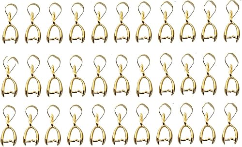Miniatura 2 de ALLinONE 1 caja de 50 piezas de clip de metal de tamaño mixto con cierre de fianza para hacer joyas de bricolaje (dorado)