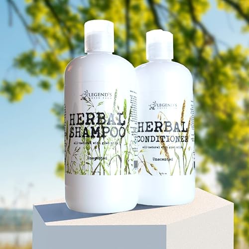Miniatura 5 de Legend's Creek Farm, paquete de champú de leche de cabra a base de hierbas con acondicionador, limpieza suave, calmante, nutritiva e hidratante