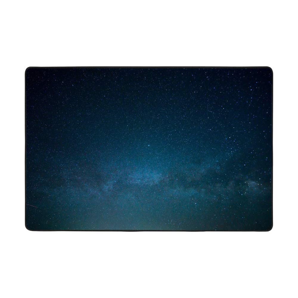 Tapis galactique en velours corail ultra doux motif ciel nocturne grand modèle