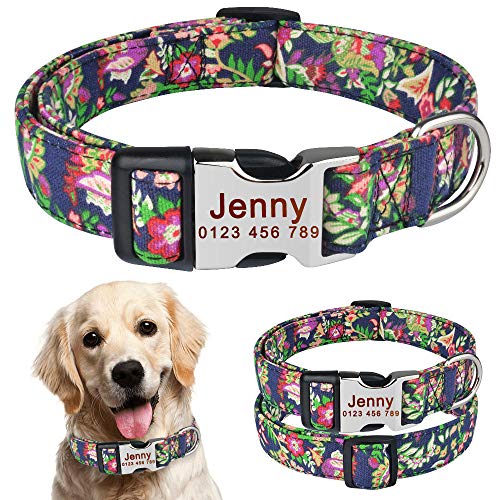 Gulunmun Piccolo Grande Collare di Cane Personalizzato Maschio Femmina Animale Domestico Personalizzato inciso Nome ID Tag-S 26-39 cm   ID Animali Domestici Collo Logo Personalizzato