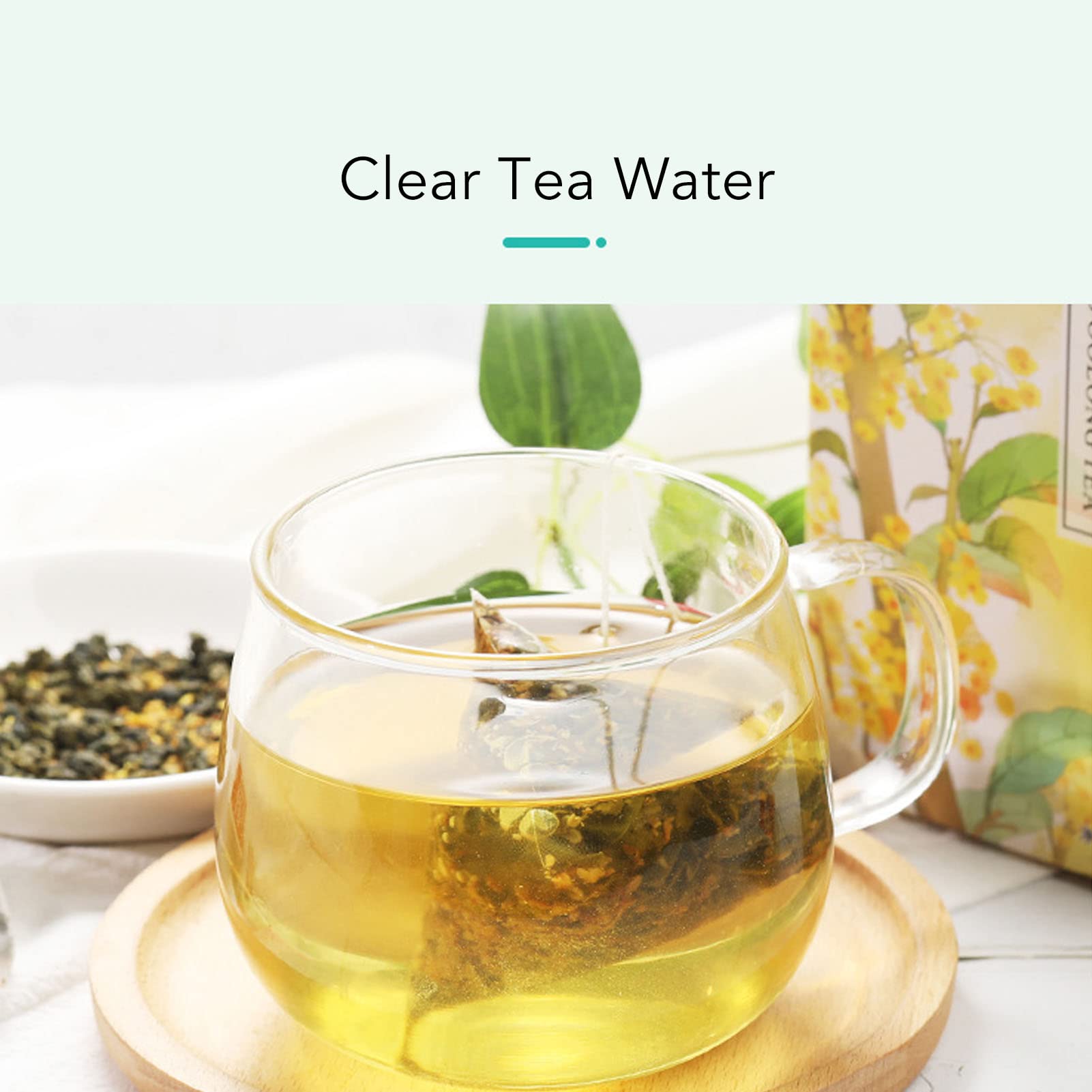 Sachets de thé Oolong Osmanthus, 20 unités Oolong naturel avec thés séchés d'Osmanthus Feuilles de fleurs Oolong Sachets d'infuseur de thé pour le bureau à domicile