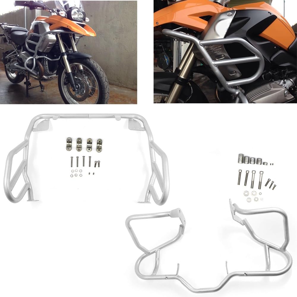 Paramotore Motorcycle Protezione Motore Moto Moto Telaio Protector Superiore Inferiore Crash Bar Motore Serbatoio Protezione Paraurti Per BMW R1200GS GS1200 RR 1200 Per GS Raffreddato Ad Olio 1200GS (