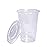 GUSTO Clear Plastic Cups with Flat Lids [10 oz - 100 Count] - Disposable Iced Coffee Cups with Lids - PET Plastic Cold Cups for Smoothies, Juices & To-Go Drinks - Formerly Comfy Package