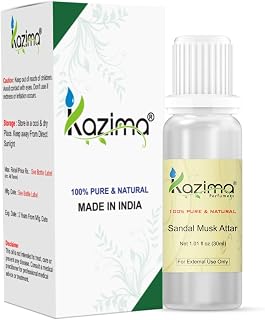 Aalam Sandal Musk Attar Perfume For Unisex - Pure Natural Undiluted (Non-Alcoholic) (30ml)