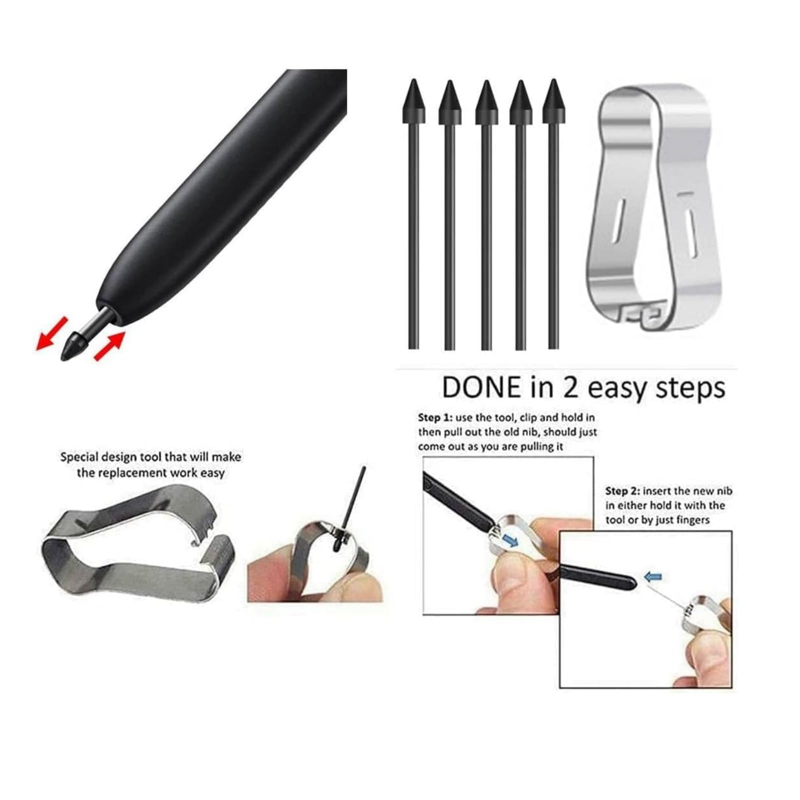 S22 Ultra S Pen (mit Bluetooth) Ersatz Kompatibel Galaxy S22 Ultra 5G, Stylus Pen S22U S Pen + Ersatzspitzen/Federn (Grau)