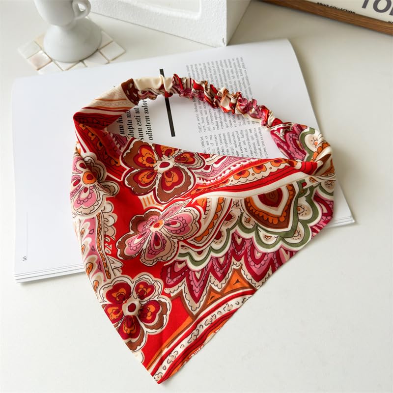 Miniatura 5 de DINPREY Pañuelo elástico para el cabello, bandanas para el cabello, bufanda de lunares para mujeres y niñas (6 colores de cachemira), 6 Colores