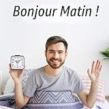 Azyh Réveil analogique, Silencieux, sans tic-tac, avec lumière, répétition, Fonctionne avec Piles, Alarme Forte, Lumineux, Horloge Portable, Petite Horloge de Voyage silencieuse pour dormeur Profond - 6