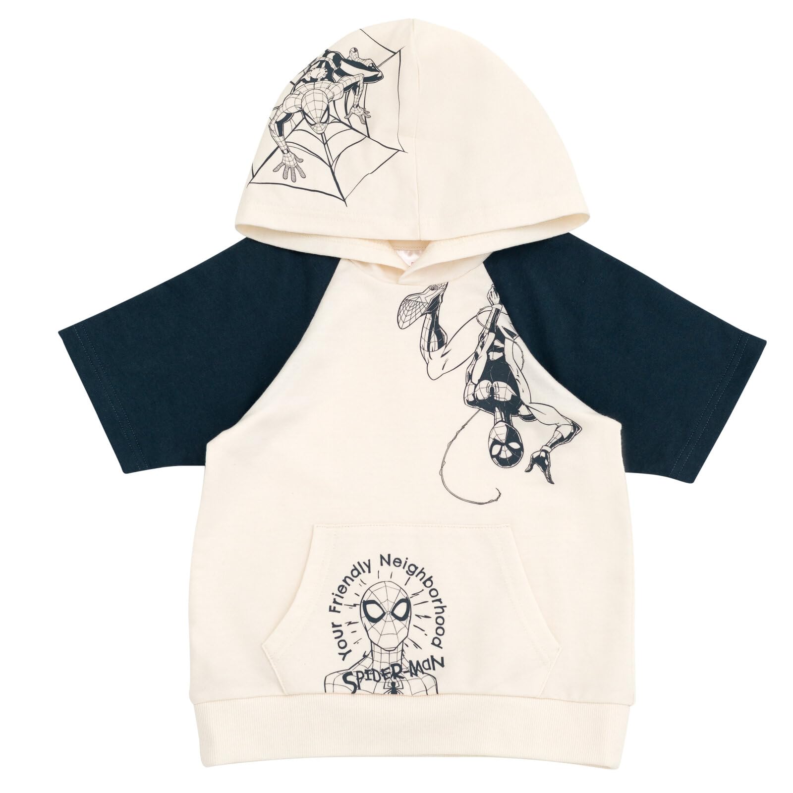 Marvel Felpa con cappuccio e pantaloncini in spugna francese Spider-Man per bambini grandi (2T - 18-20)
