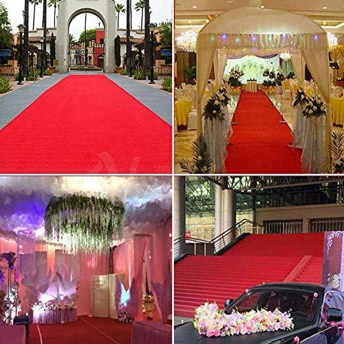 Red Wedding Carpet Runner - Elegant Floor Rugs for Banquets, Festivals, Evening Celebrations, Awards Ceremonies, and Special Events - Premium Quality and Stylish Decor