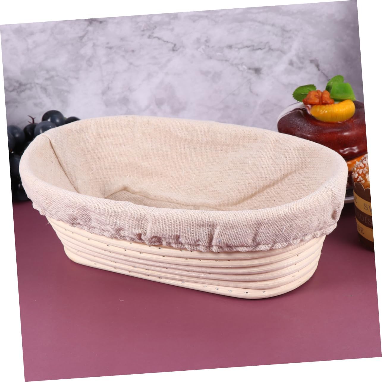 Luxshiny 2sets Bread Bin Rattan Basket Proofing Basket for Sourdough Fabric Cover Liner