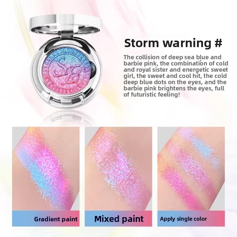 Sheeneffect Chase Light Series Multichrome Eyeshadow Palette, High-End Chameleon Gradient Effect, Luxury Makeup (Endless Summer, 1.8g) (Storm warning)