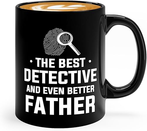 Miniatura 1 de Taza de café detective de 11 onzas, color negro, el mejor detective, policía, patrulla, policía, policía, policía, policía, policía, policía, jefe