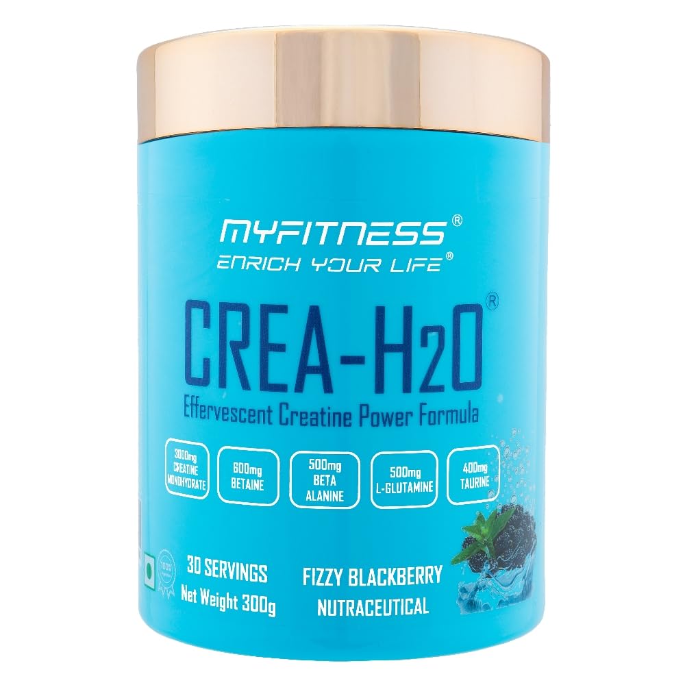 Myfitness Crea H2O | 300g | Effervescent Creatine Power Formula | Creatine Monohydrate Powder With Betaine | Beta Alanine | L-Glutamine | Taurine | Electrolyte Blend (Fizzy Blackberry) (B0D11S4W22) Amazon Price History, Amazon Price Tracker