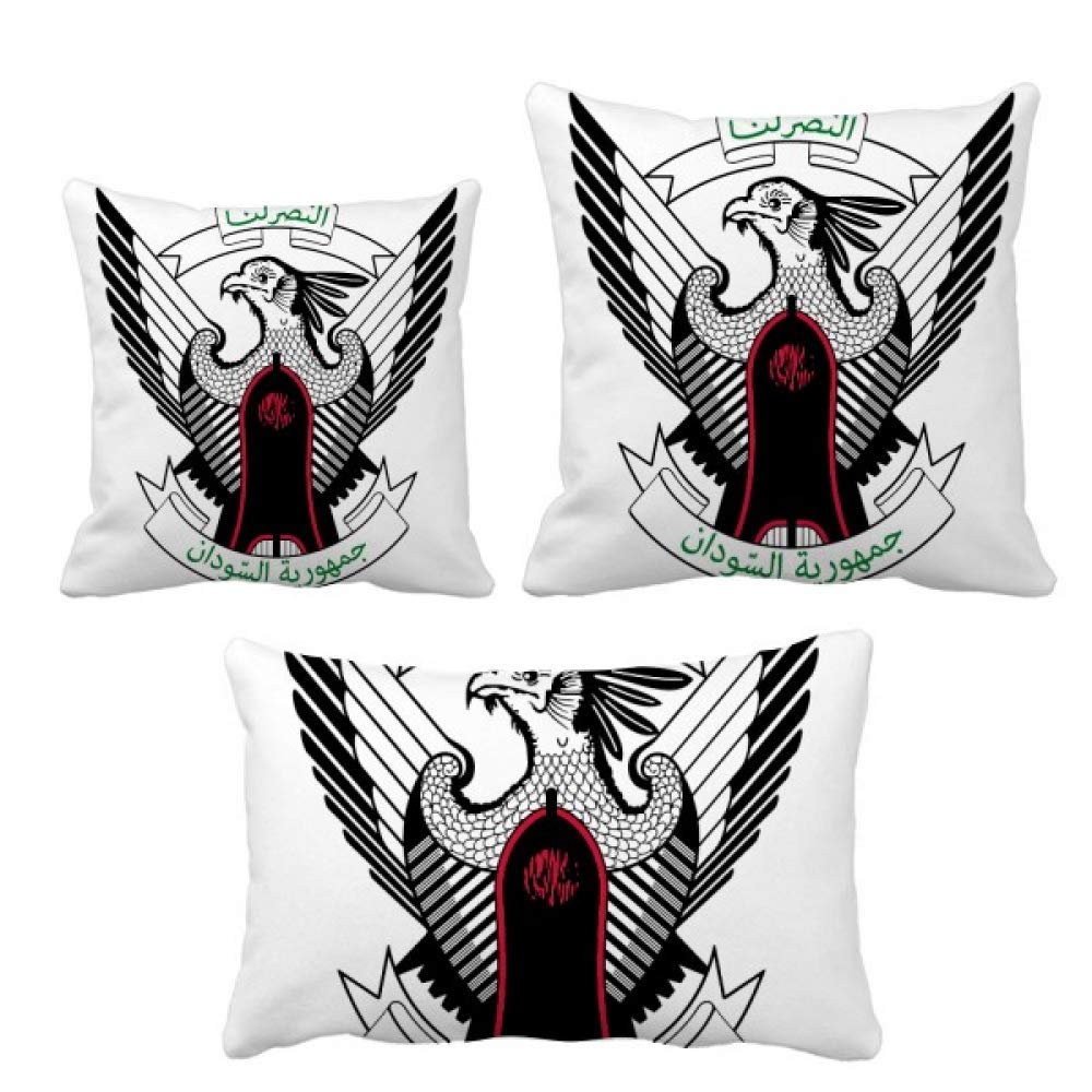 Housse de Coussin Emblème Soudan Décoration Canapé Salon Confort