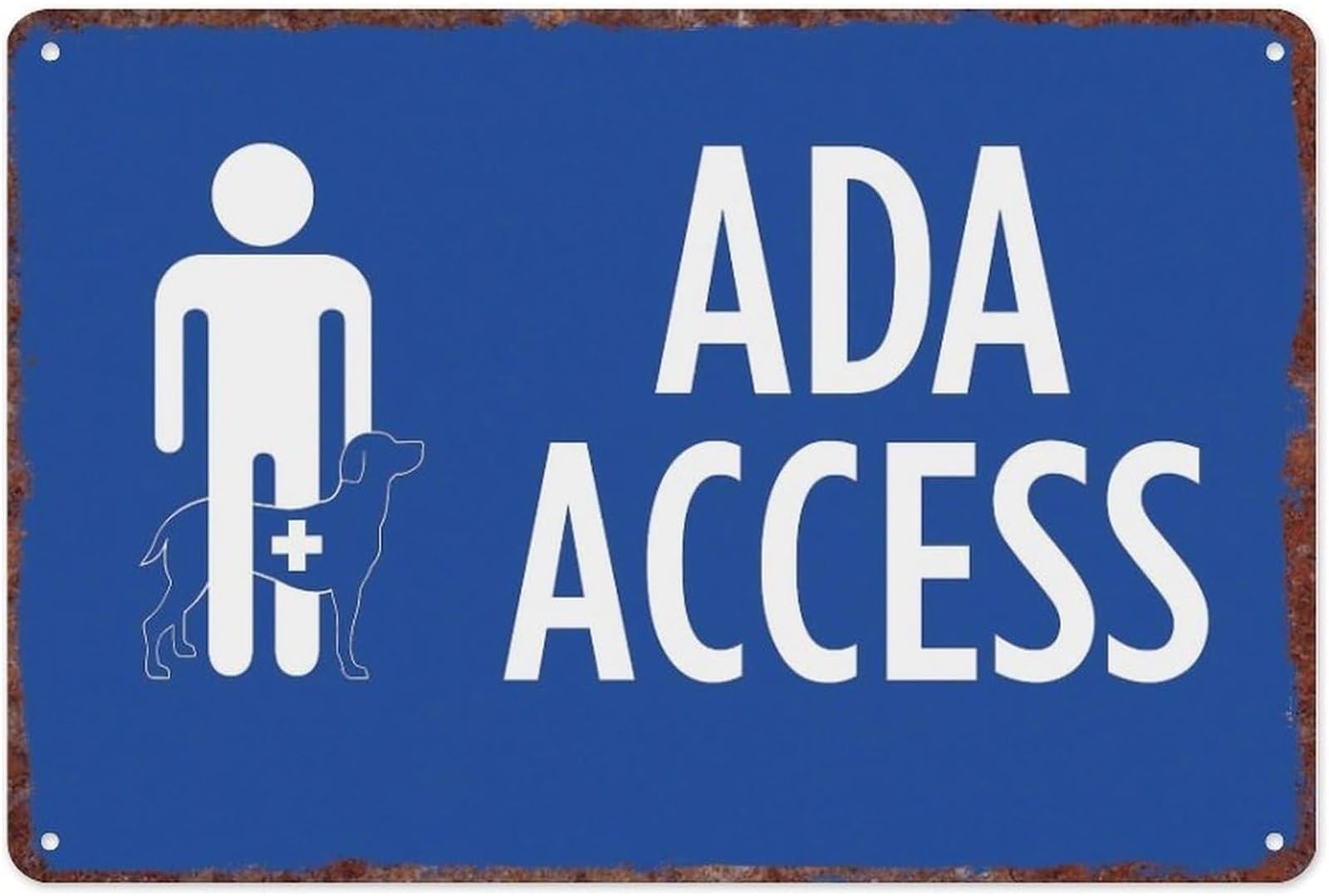 AUOQKQUT Service Dogs Allowed Welcome Sign ADA Aluminum Metal for Business Entrance 8 X 12 in